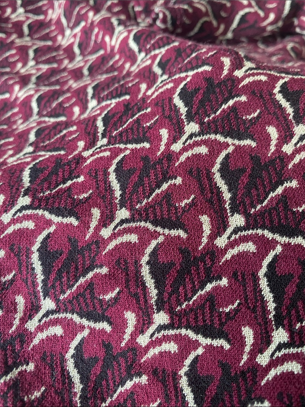 J Jill Ponte Tunic with Burgundy and Black Pattern M - Picture 9 of 11